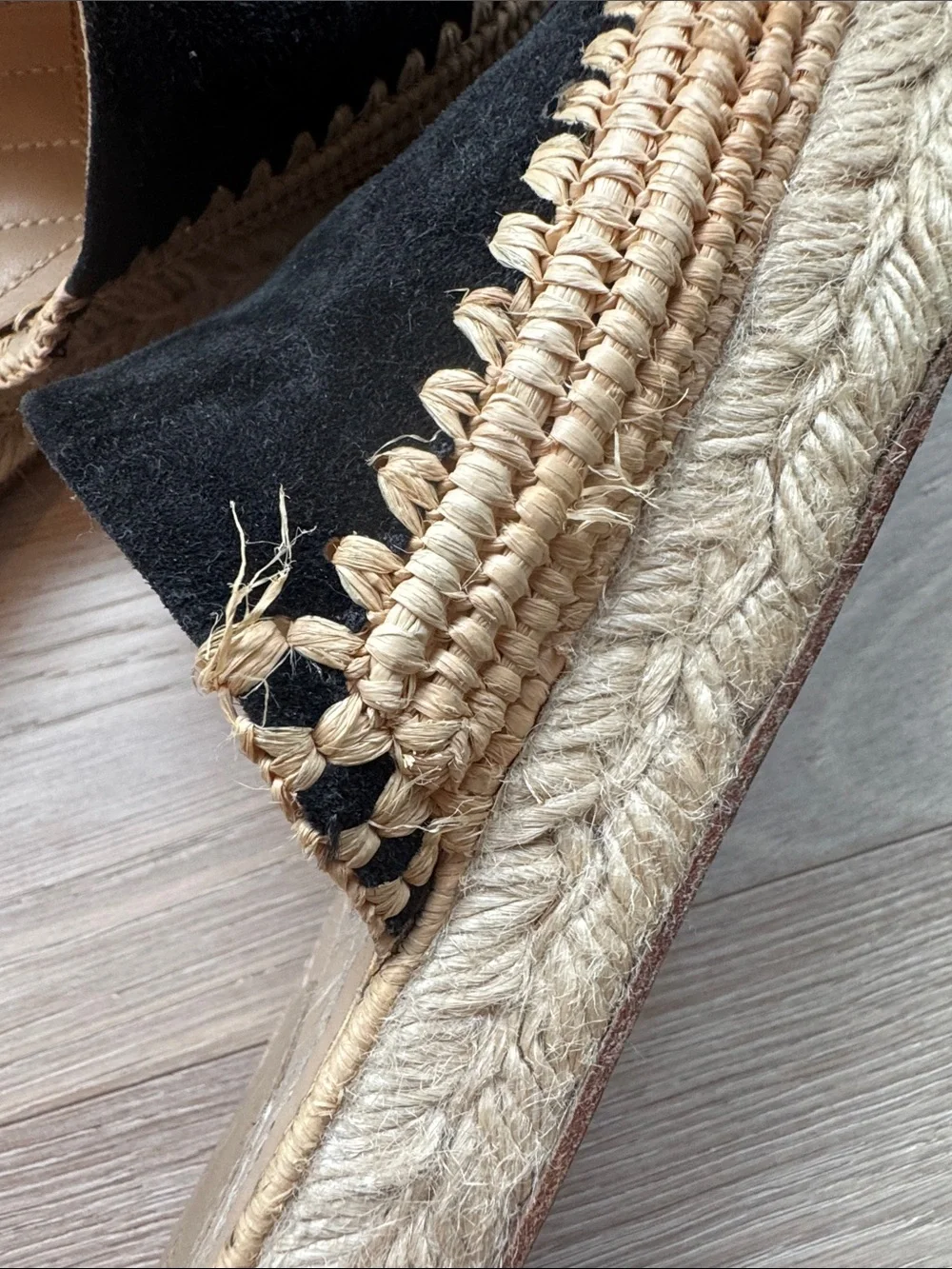 Chanel Black Suede Espadrille Mules - Luxury Slip-On EU42